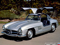 1954 Mercedes-Benz 300 SL Gullwing = 211 км/ч. 215 л.с. 7.4 сек.