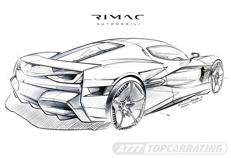 Рисунки автомобиля Rimac C_Two - скетчи