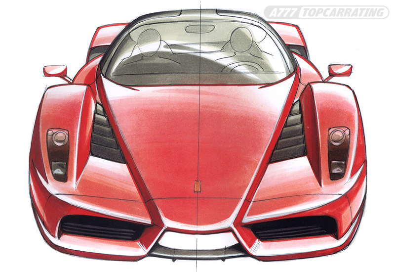 Рисунки автомобиля Ferrari Enzo - скетчи