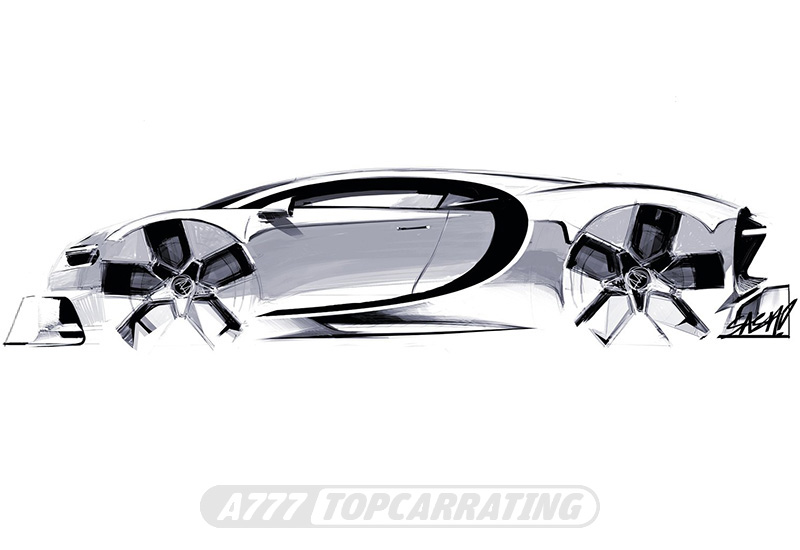 Рисунки автомобиля Bugatti Chiron - скетчи